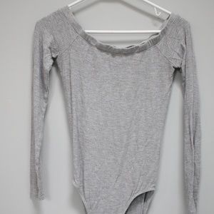 Hollister Grey Off The Shoulder Bodysuit Small
